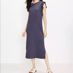 Brand new never worn Loft Back twist ruffle sleeve dress.